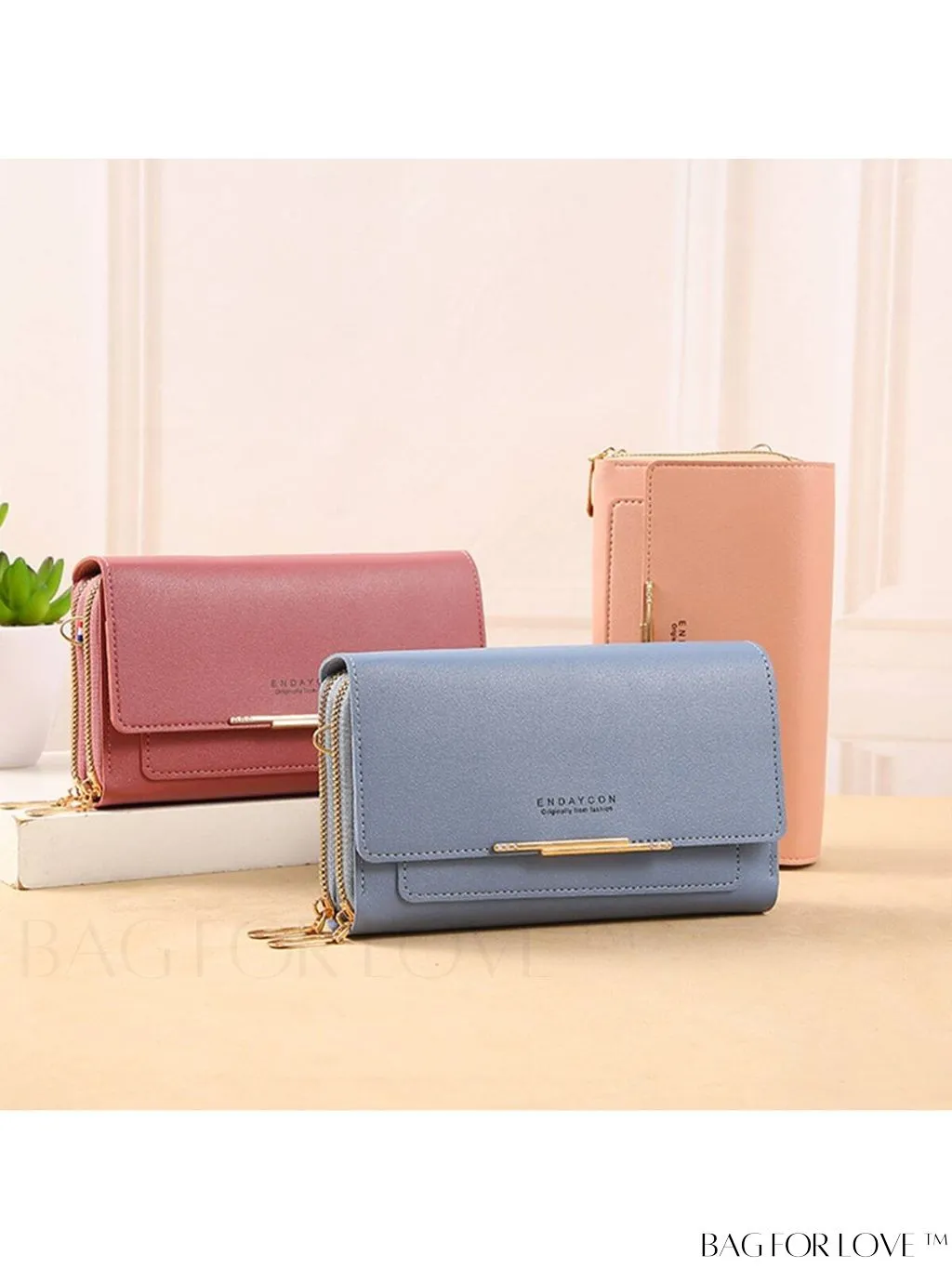 BagForLove - Stylish Crossbody Wallet: Womens Small Mobile Phone Bag with Card Holder, Fashionable Red Messenger Handbag