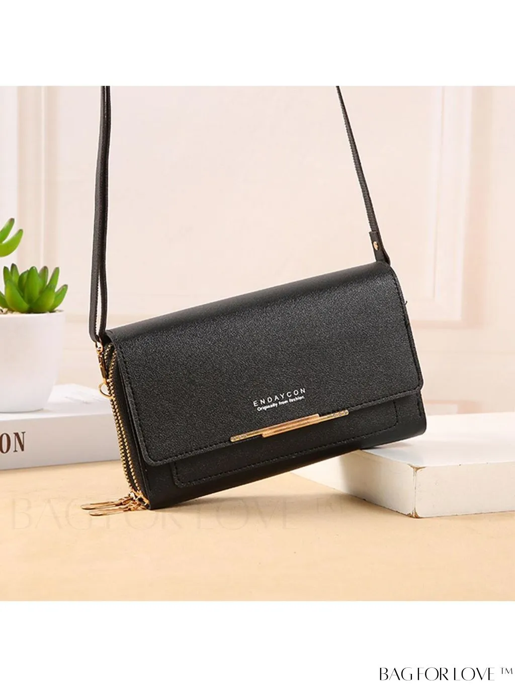 BagForLove - Stylish Crossbody Wallet: Womens Small Mobile Phone Bag with Card Holder, Fashionable Red Messenger Handbag