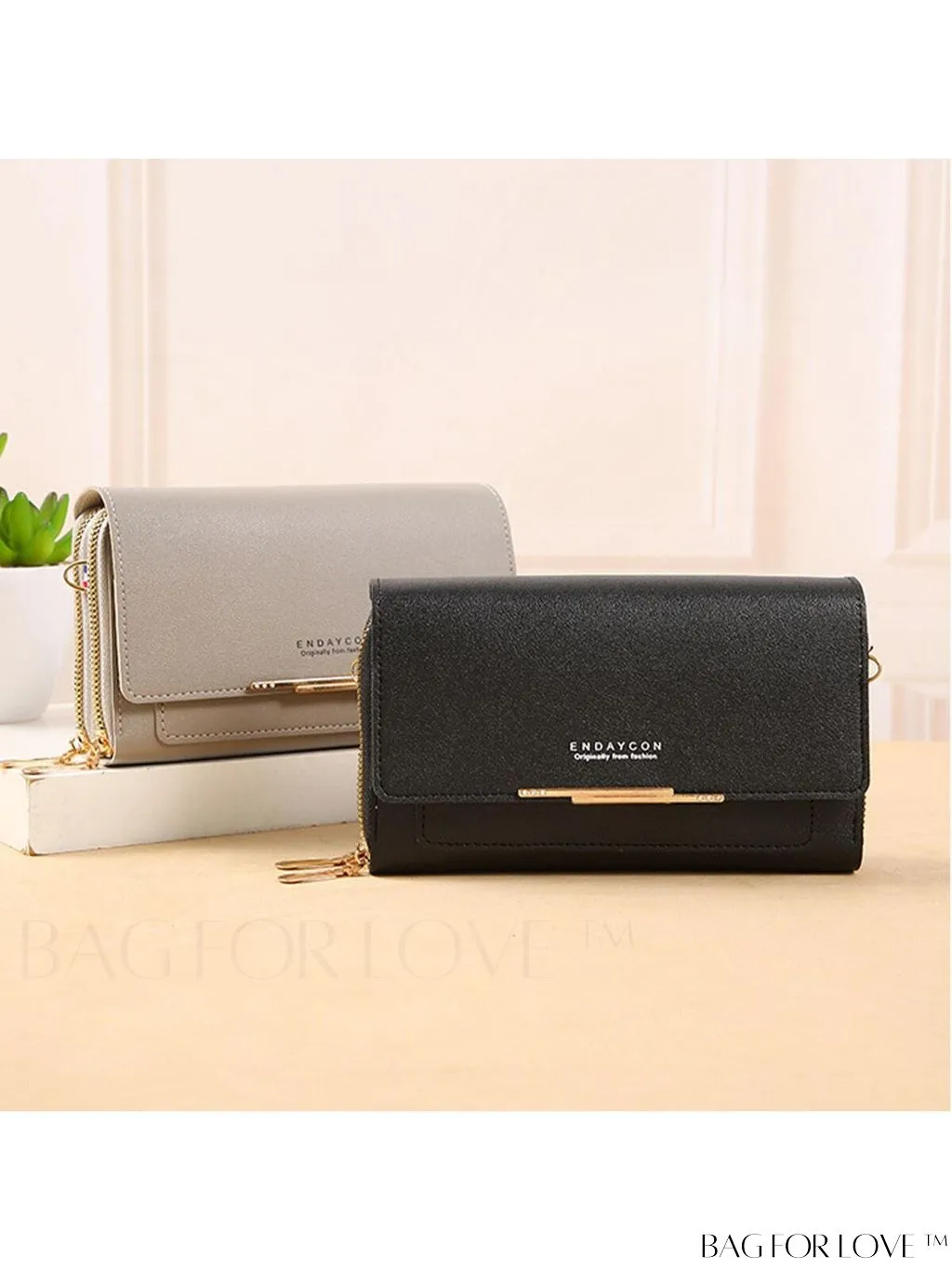 BagForLove - Stylish Crossbody Wallet: Womens Small Mobile Phone Bag with Card Holder, Fashionable Red Messenger Handbag
