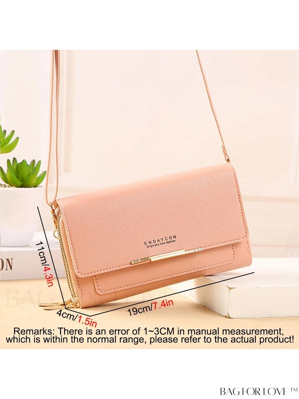 BagForLove - Stylish Crossbody Wallet: Womens Small Mobile Phone Bag with Card Holder, Fashionable Red Messenger Handbag