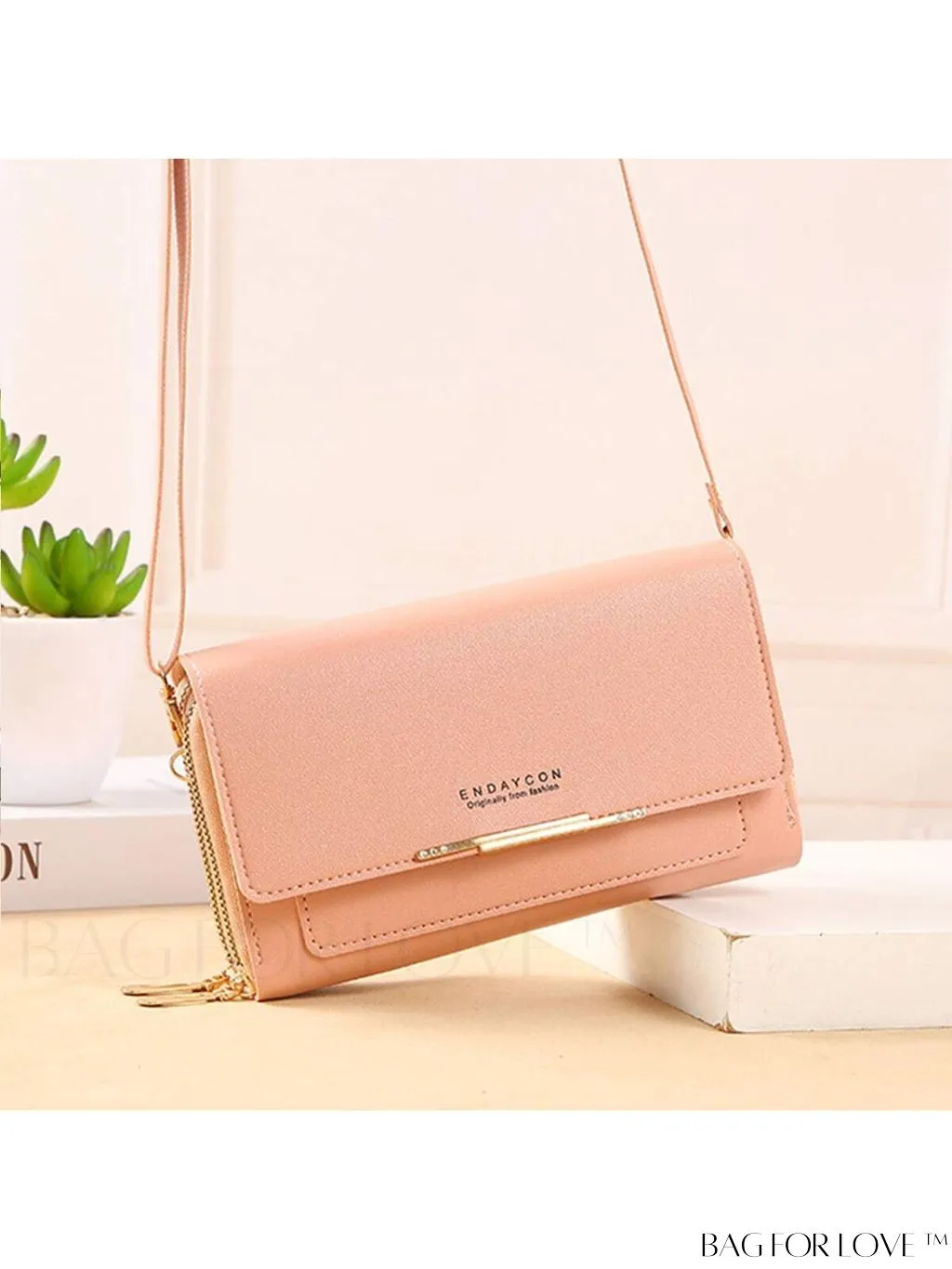 BagForLove - Stylish Crossbody Wallet: Womens Small Mobile Phone Bag with Card Holder, Fashionable Red Messenger Handbag