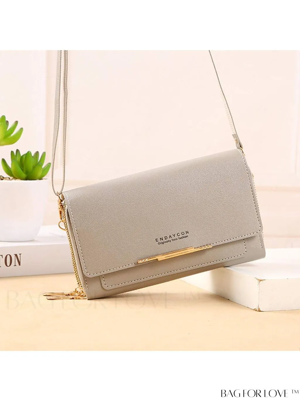 BagForLove - Stylish Crossbody Wallet: Womens Small Mobile Phone Bag with Card Holder, Fashionable Red Messenger Handbag