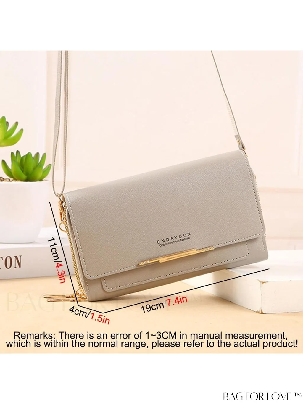 BagForLove - Stylish Crossbody Wallet: Womens Small Mobile Phone Bag with Card Holder, Fashionable Red Messenger Handbag