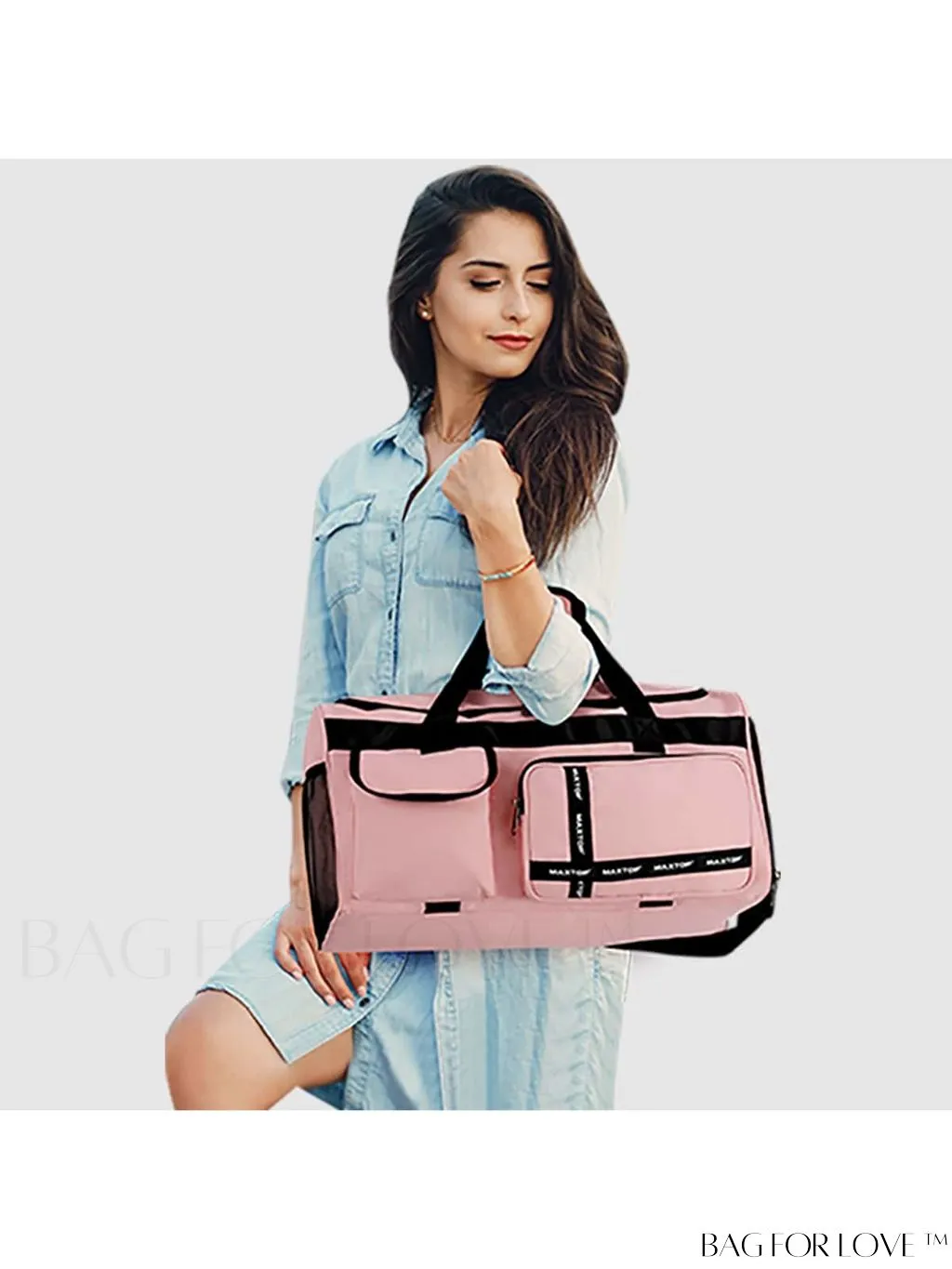 BagForLove - Stylish Maxtop Womens Travel Duffle Bag - Spacious Weekender Tote with Shoe Compartment and Wet/Dry Separation