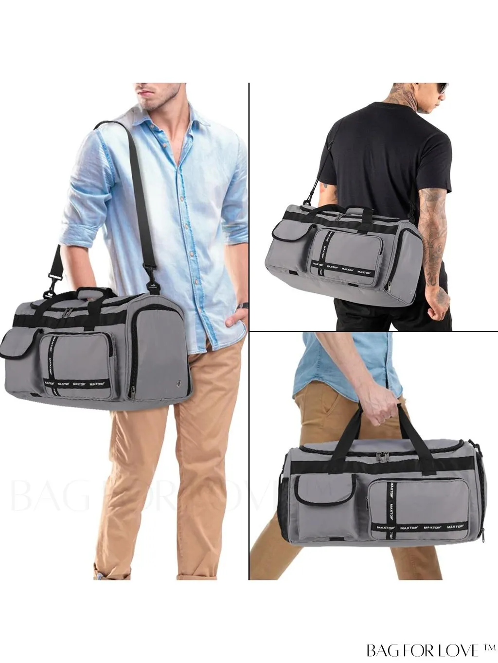 BagForLove - Stylish Maxtop Womens Travel Duffle Bag - Spacious Weekender Tote with Shoe Compartment and Wet/Dry Separation