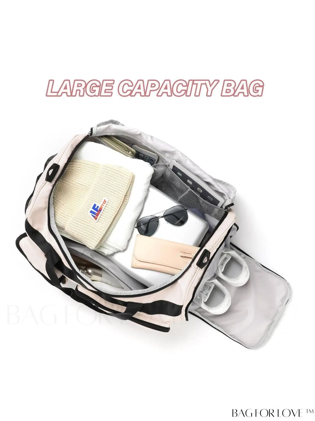 BagForLove - Stylish Maxtop Womens Travel Duffle Bag - Spacious Weekender Tote with Shoe Compartment and Wet/Dry Separation