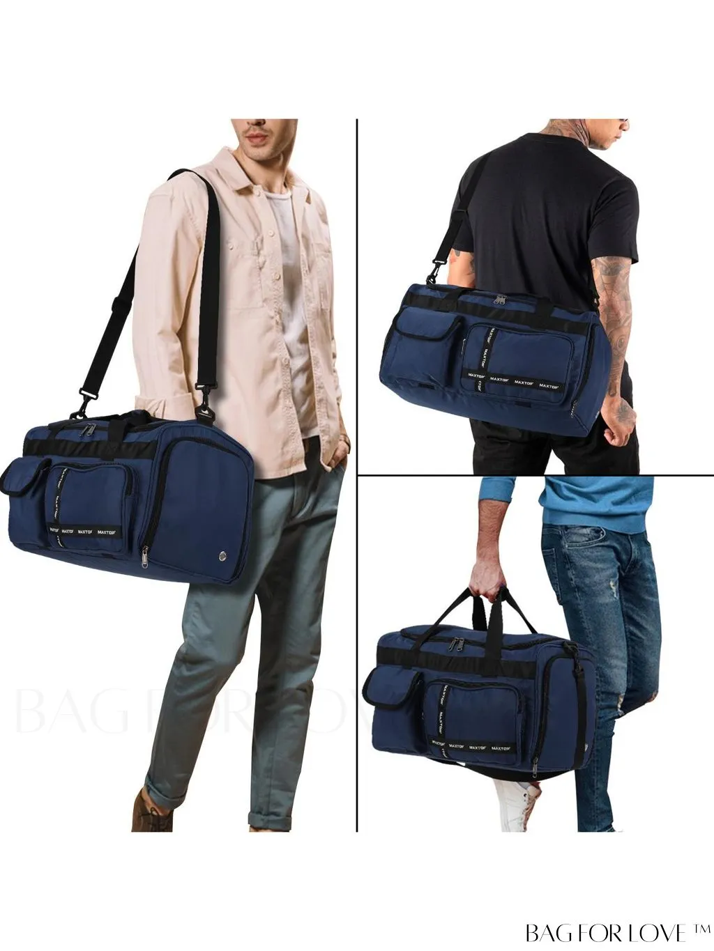 BagForLove - Stylish Maxtop Womens Travel Duffle Bag - Spacious Weekender Tote with Shoe Compartment and Wet/Dry Separation