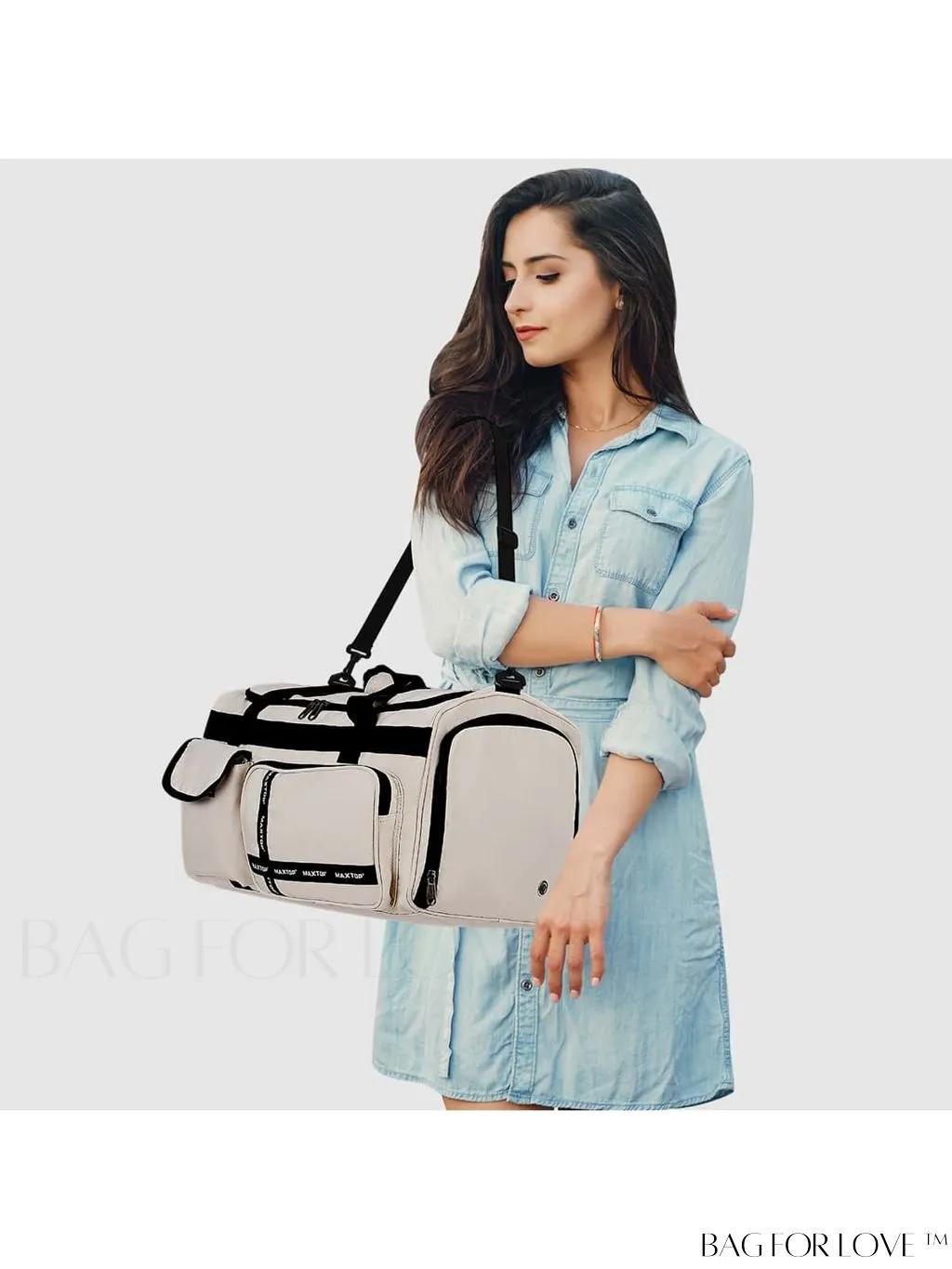 BagForLove - Stylish Maxtop Womens Travel Duffle Bag - Spacious Weekender Tote with Shoe Compartment and Wet/Dry Separation