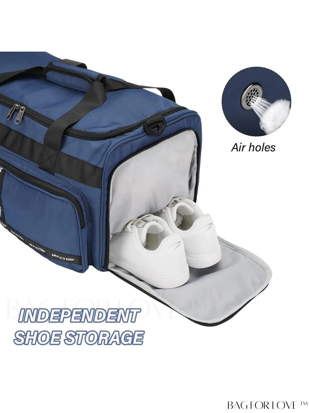 BagForLove - Stylish Maxtop Womens Travel Duffle Bag - Spacious Weekender Tote with Shoe Compartment and Wet/Dry Separation