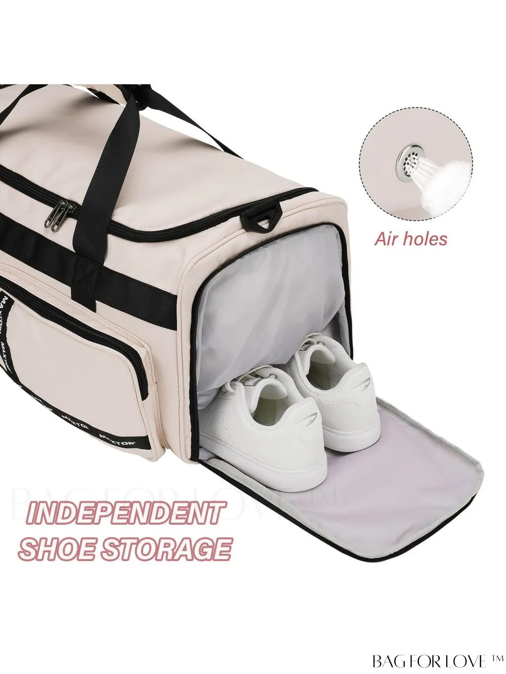 BagForLove - Stylish Maxtop Womens Travel Duffle Bag - Spacious Weekender Tote with Shoe Compartment and Wet/Dry Separation