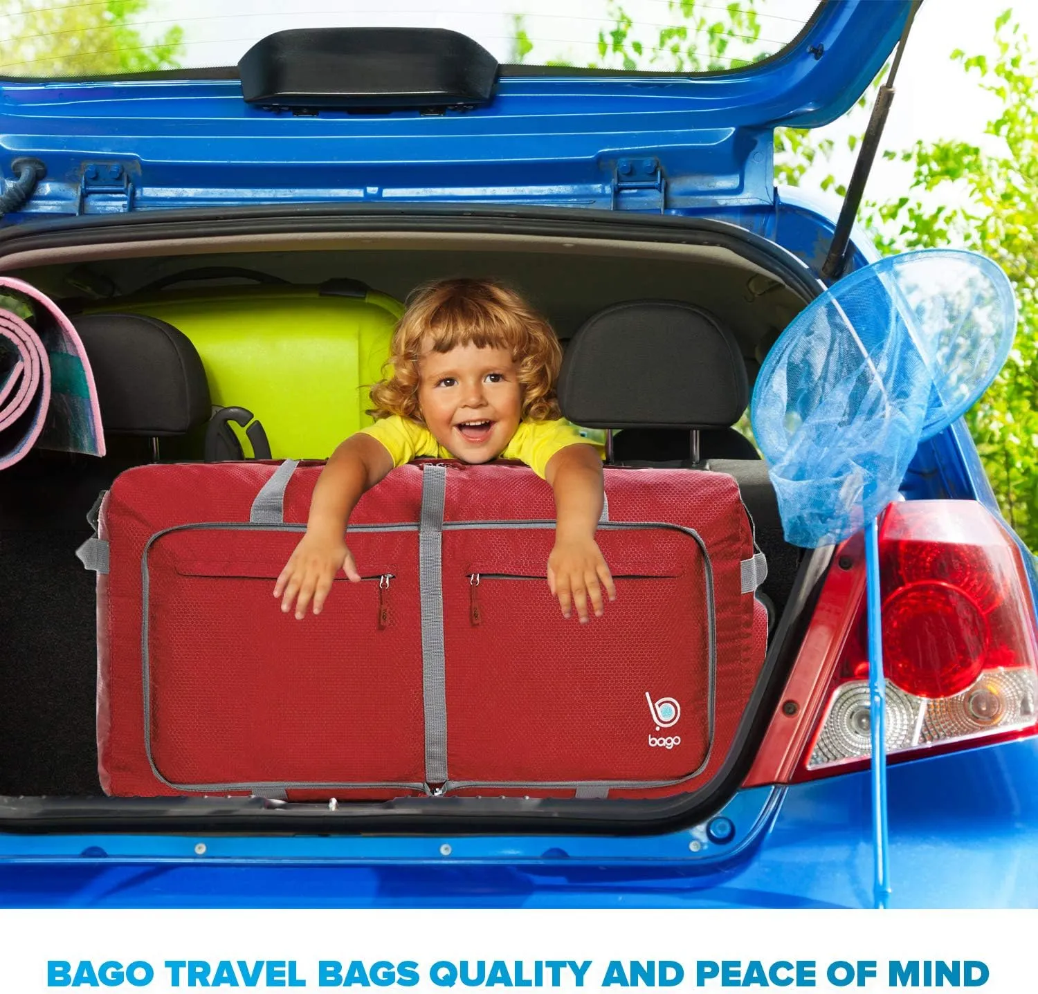 Bago 40L 60L 80L 100L 120L 140L Duffel Bags for Traveling – Durable Lightweight Waterproof Foldable Duffle Bag for Travel with Shoe Compartment, Packable Collapsible Overnight Bag for Men & Women