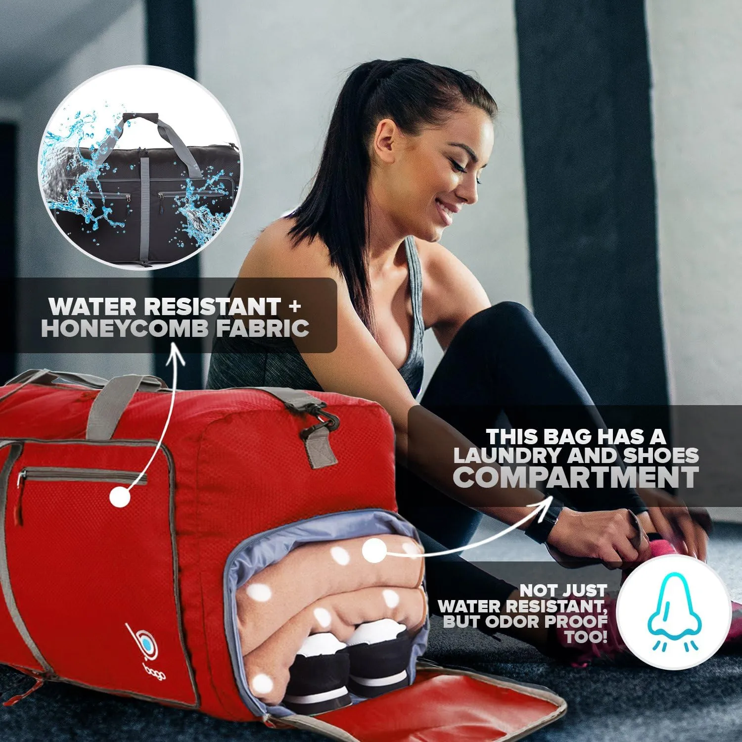 Bago 40L 60L 80L 100L 120L 140L Duffel Bags for Traveling – Durable Lightweight Waterproof Foldable Duffle Bag for Travel with Shoe Compartment, Packable Collapsible Overnight Bag for Men & Women