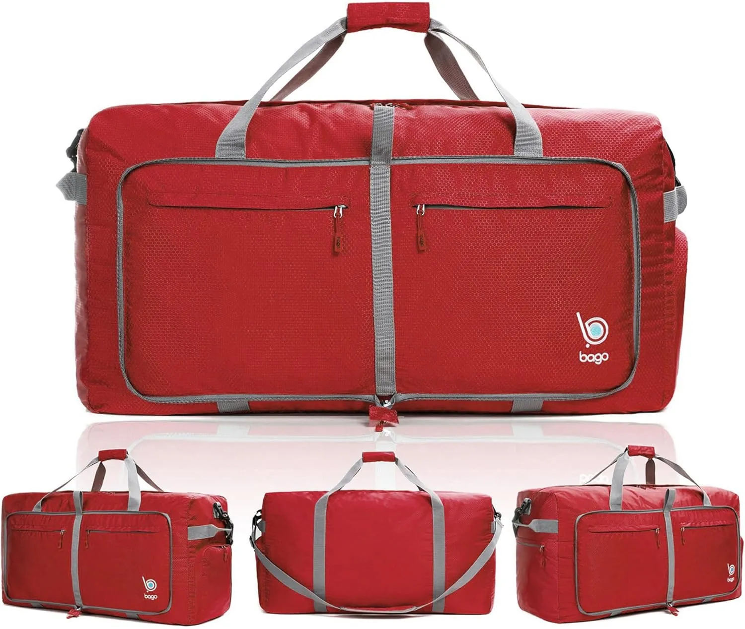 Bago 40L 60L 80L 100L 120L 140L Duffel Bags for Traveling – Durable Lightweight Waterproof Foldable Duffle Bag for Travel with Shoe Compartment, Packable Collapsible Overnight Bag for Men & Women