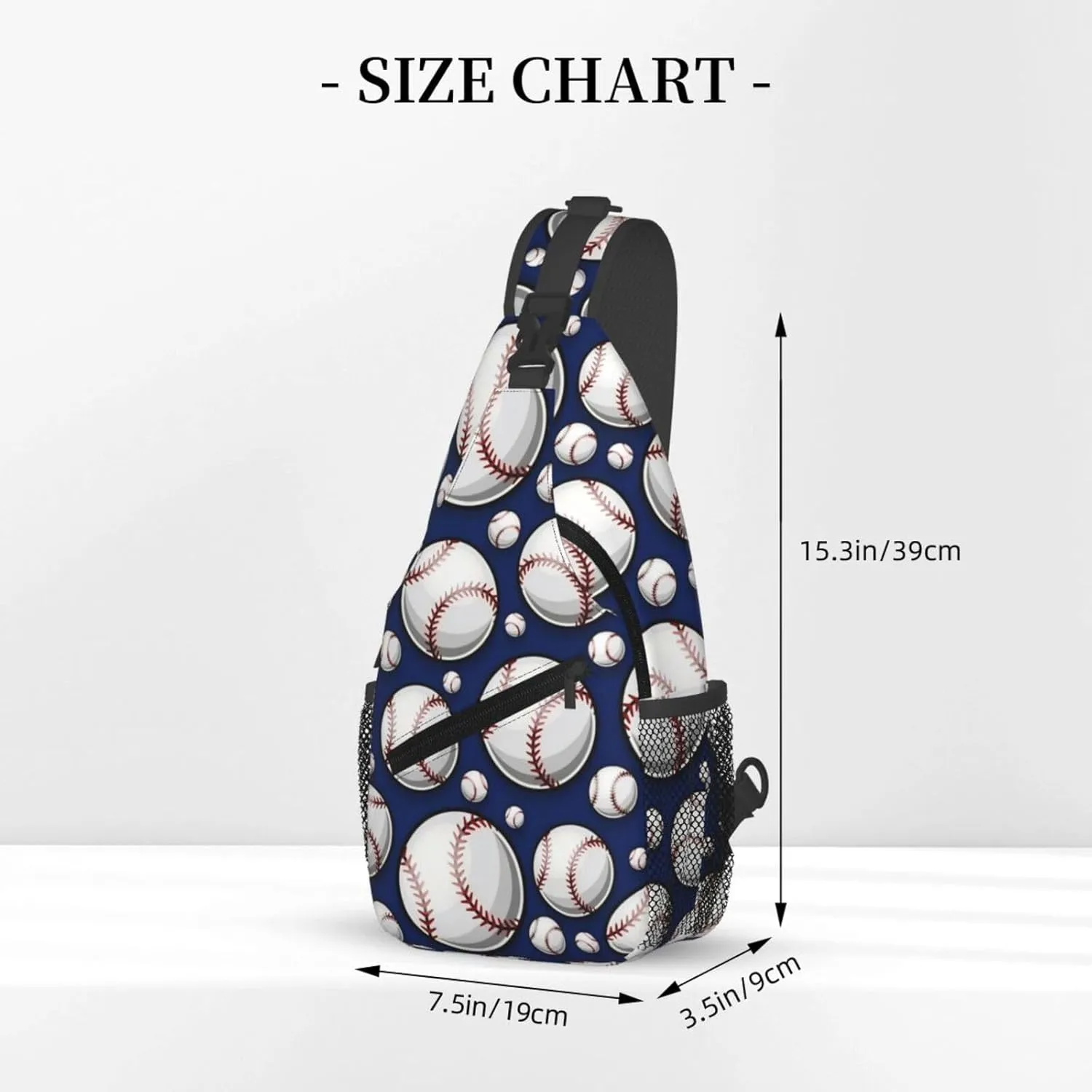 Baseball Pattern Chest Bags Crossbody Sling Bag Shoulder Bag Travel Hiking Daypack For Men Women