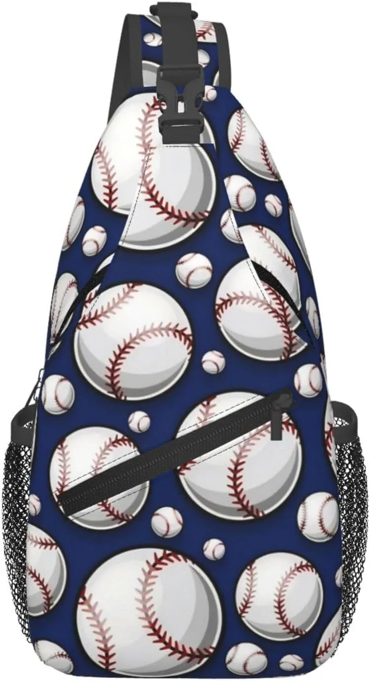 Baseball Pattern Chest Bags Crossbody Sling Bag Shoulder Bag Travel Hiking Daypack For Men Women