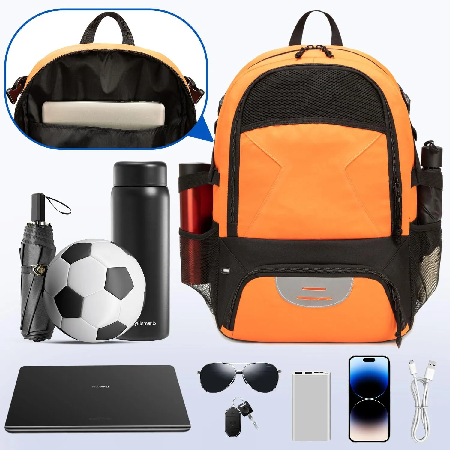 Basketball Bag Backpack, Large Capacity Sports Equipment Bags for Basketball, Soccer, and Volleyball.