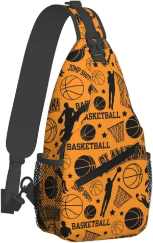 Basketball Hoop Basketball Net Dribble Jump Shot Chest Bags Crossbody Sling Bag Shoulder Bag Travel Hiking Daypack For Men Women
