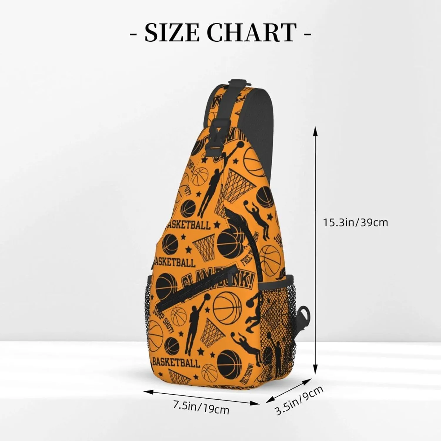 Basketball Hoop Basketball Net Dribble Jump Shot Chest Bags Crossbody Sling Bag Shoulder Bag Travel Hiking Daypack For Men Women