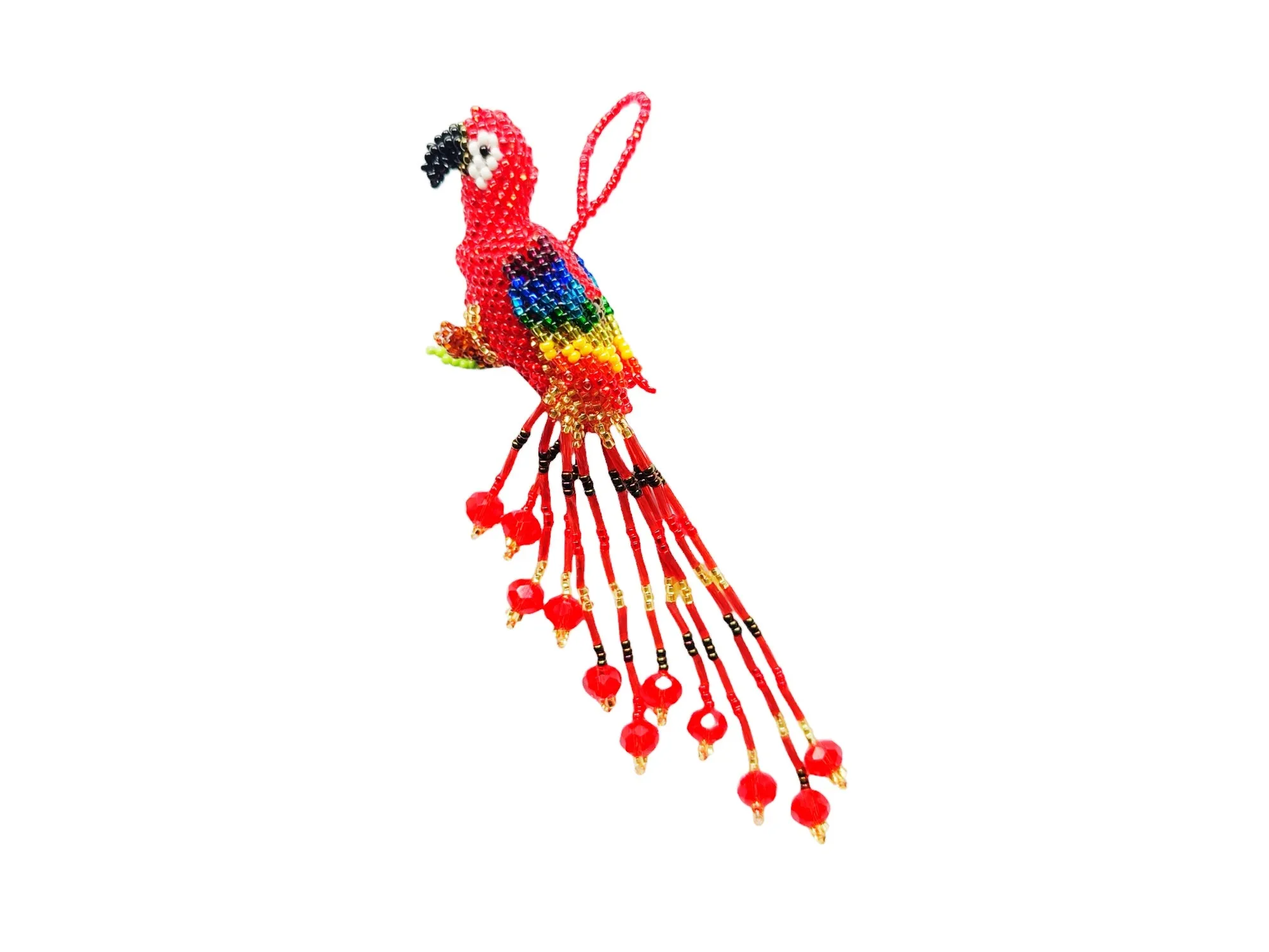 BEADED MACAW ORNAMENT