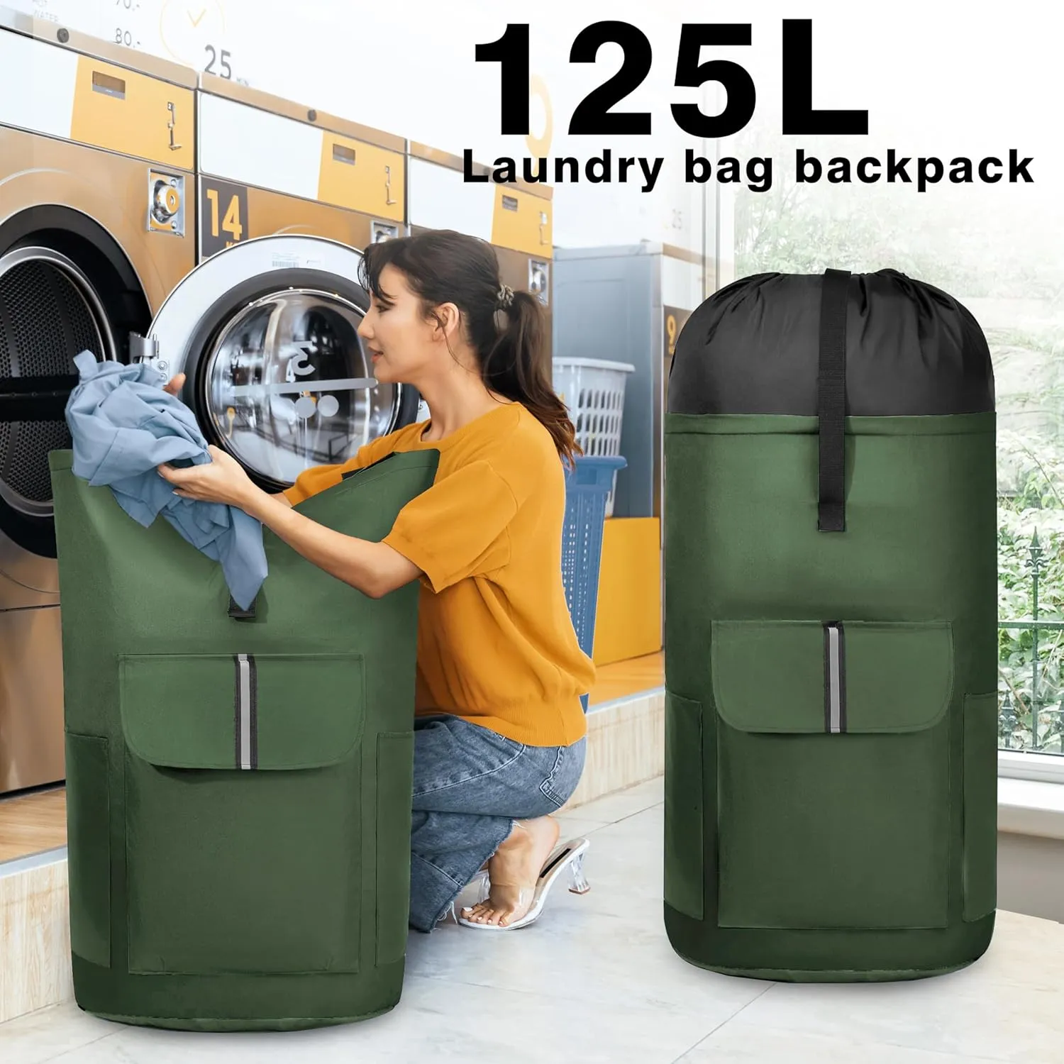 BeeGreen Laundry Backpack Bag Extra Large Heavy Duty
