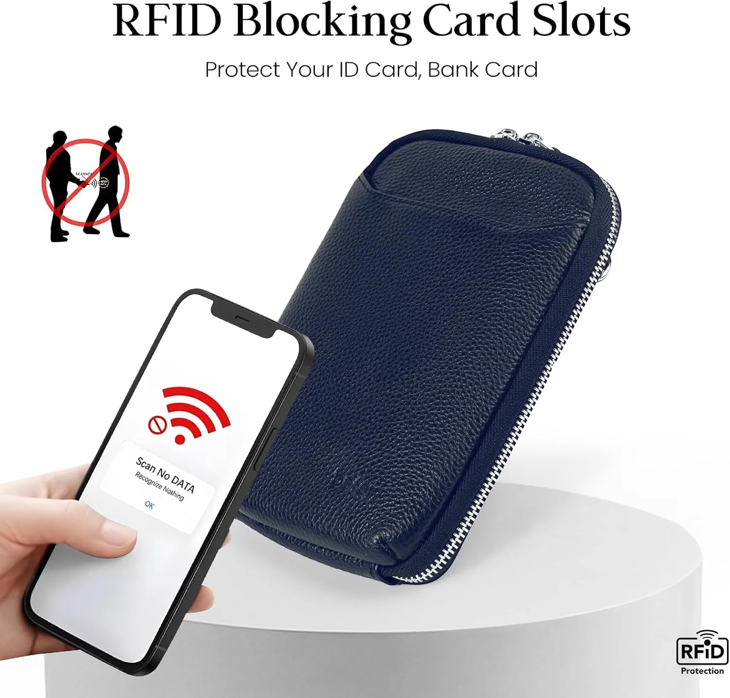 befen Genuine Leather Crossbody Cell Phone Purse for Women, Small Zip Around RFID Blocking Crossbody Wallet Bags