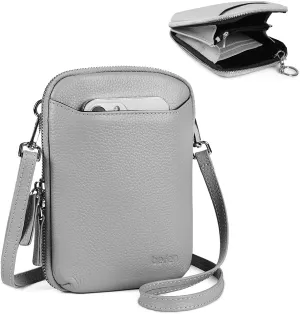 befen Genuine Leather Crossbody Cell Phone Purse for Women, Small Zip Around RFID Blocking Crossbody Wallet Bags