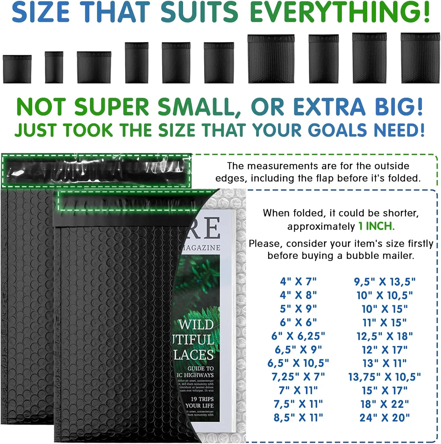 Black Poly Bubble Mailers Self Seal, 10.5 x 15 Inch. 25 Pack Bubble Packaging Envelopes for Shipping. Durable Sealed Mailing Envelopes Bubble Padded. Waterproof Bubble Bags for Shipping