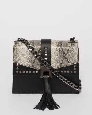Black Snake Ciara Stud Crossbody Bag