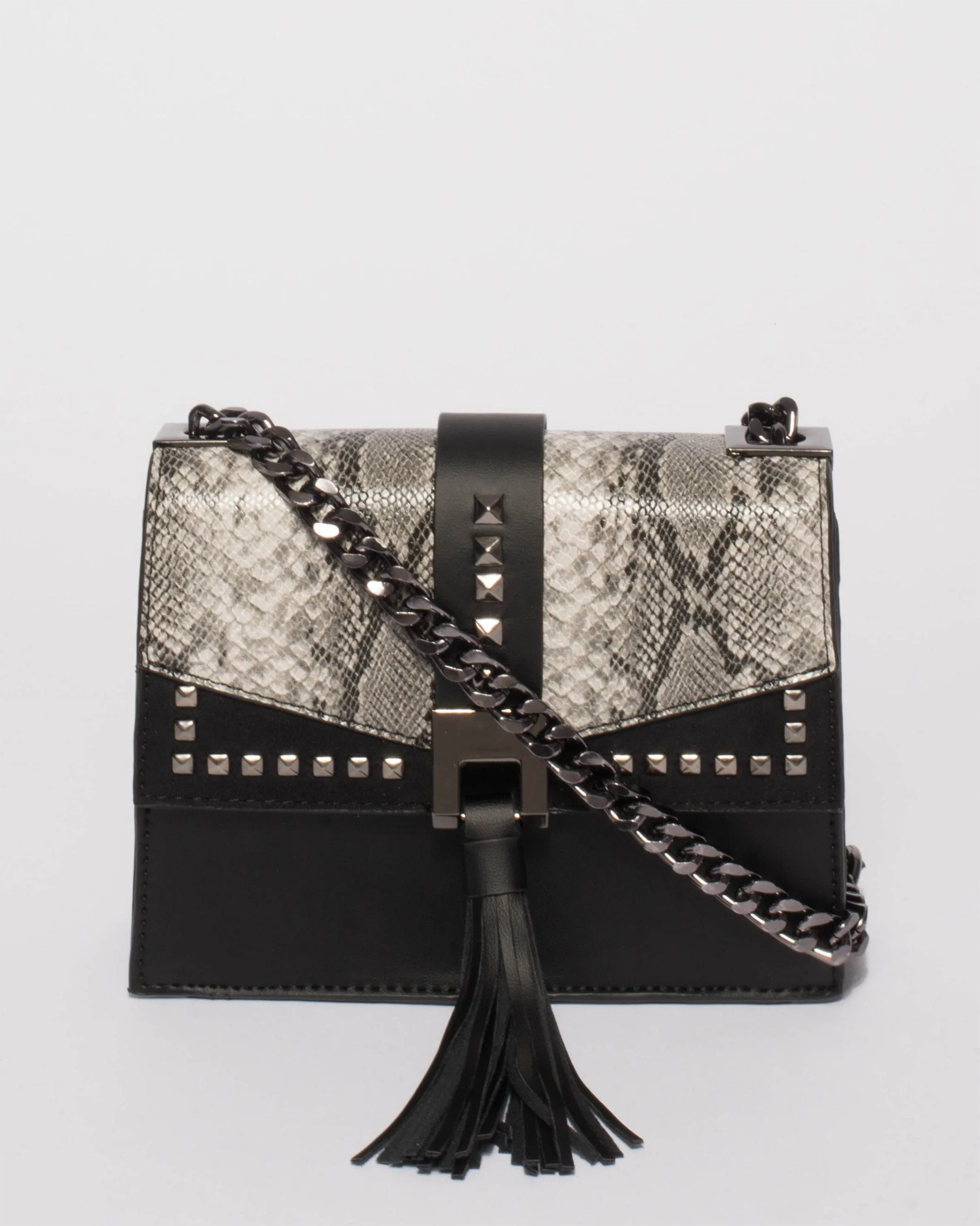 Black Snake Ciara Stud Crossbody Bag