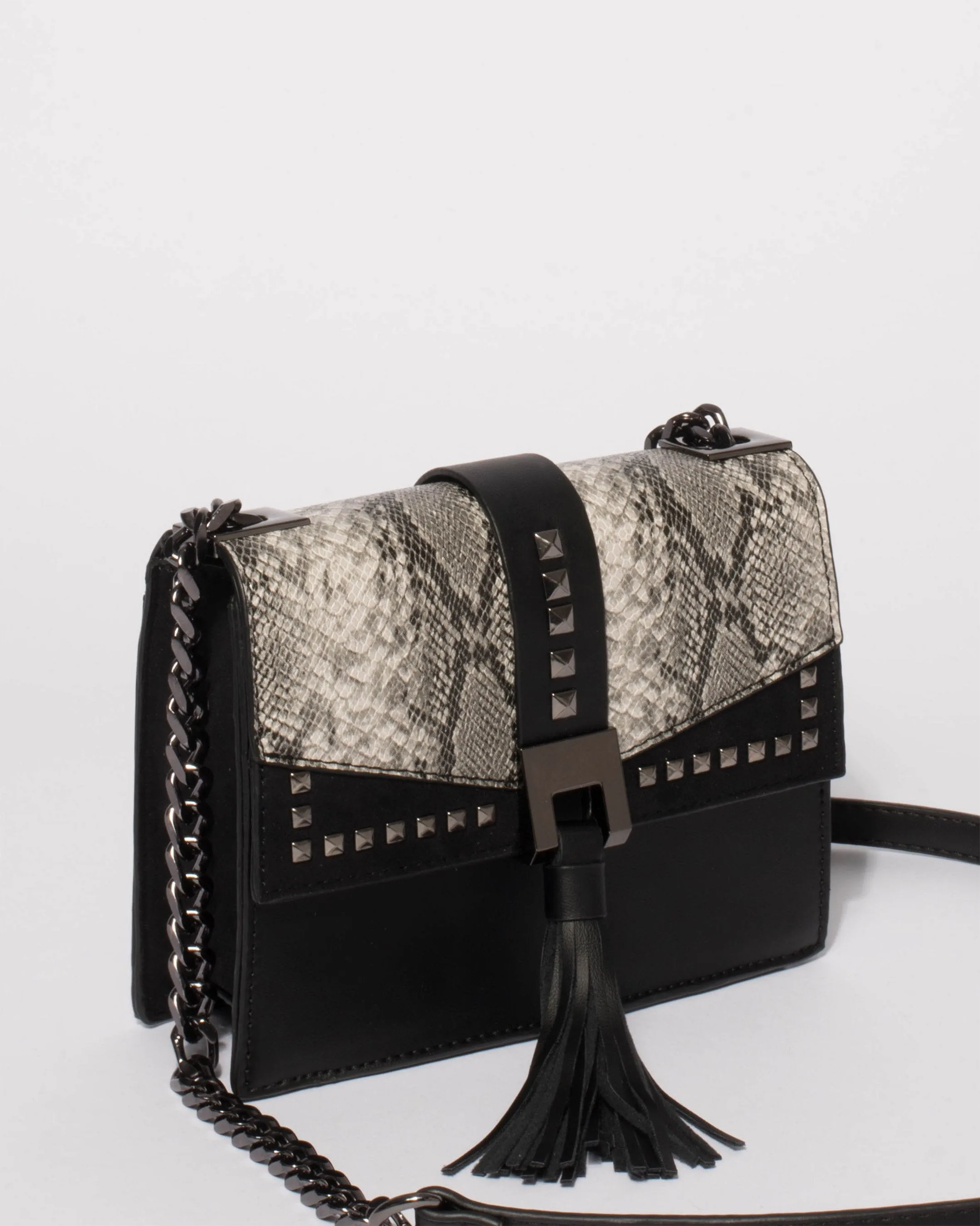 Black Snake Ciara Stud Crossbody Bag
