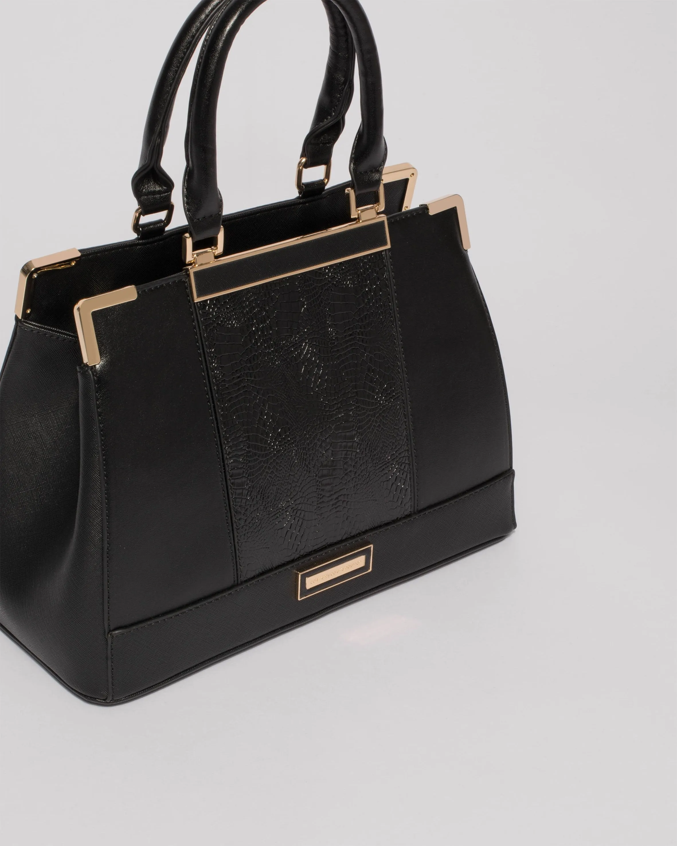 Black Zoe Plate Tote Bag