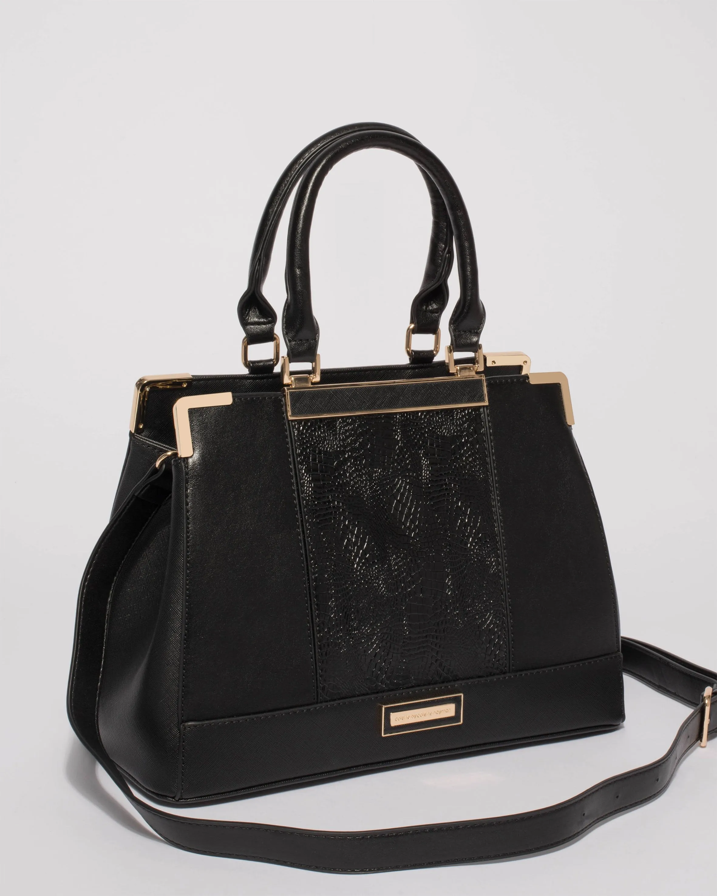 Black Zoe Plate Tote Bag