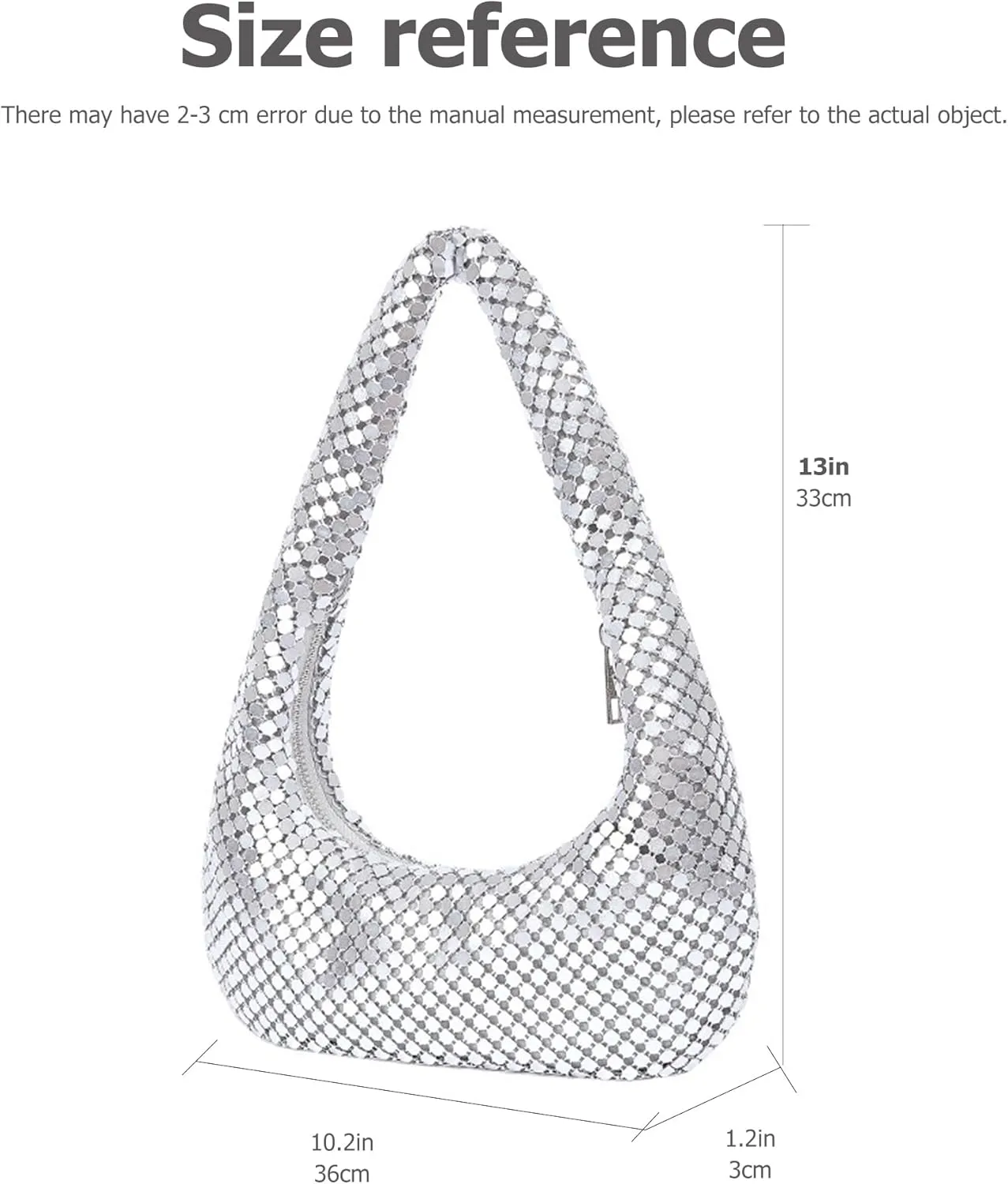 Bling Sequin Evening Bags for Women Ladies Sparkling Party Prom Cute Hobo Clutch Handbag Underarm Bag