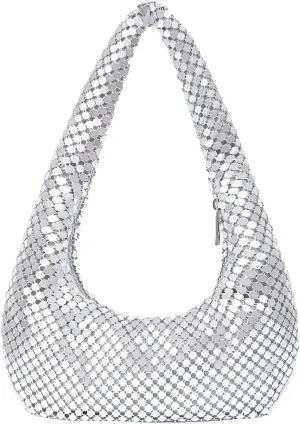 Bling Sequin Evening Bags for Women Ladies Sparkling Party Prom Cute Hobo Clutch Handbag Underarm Bag