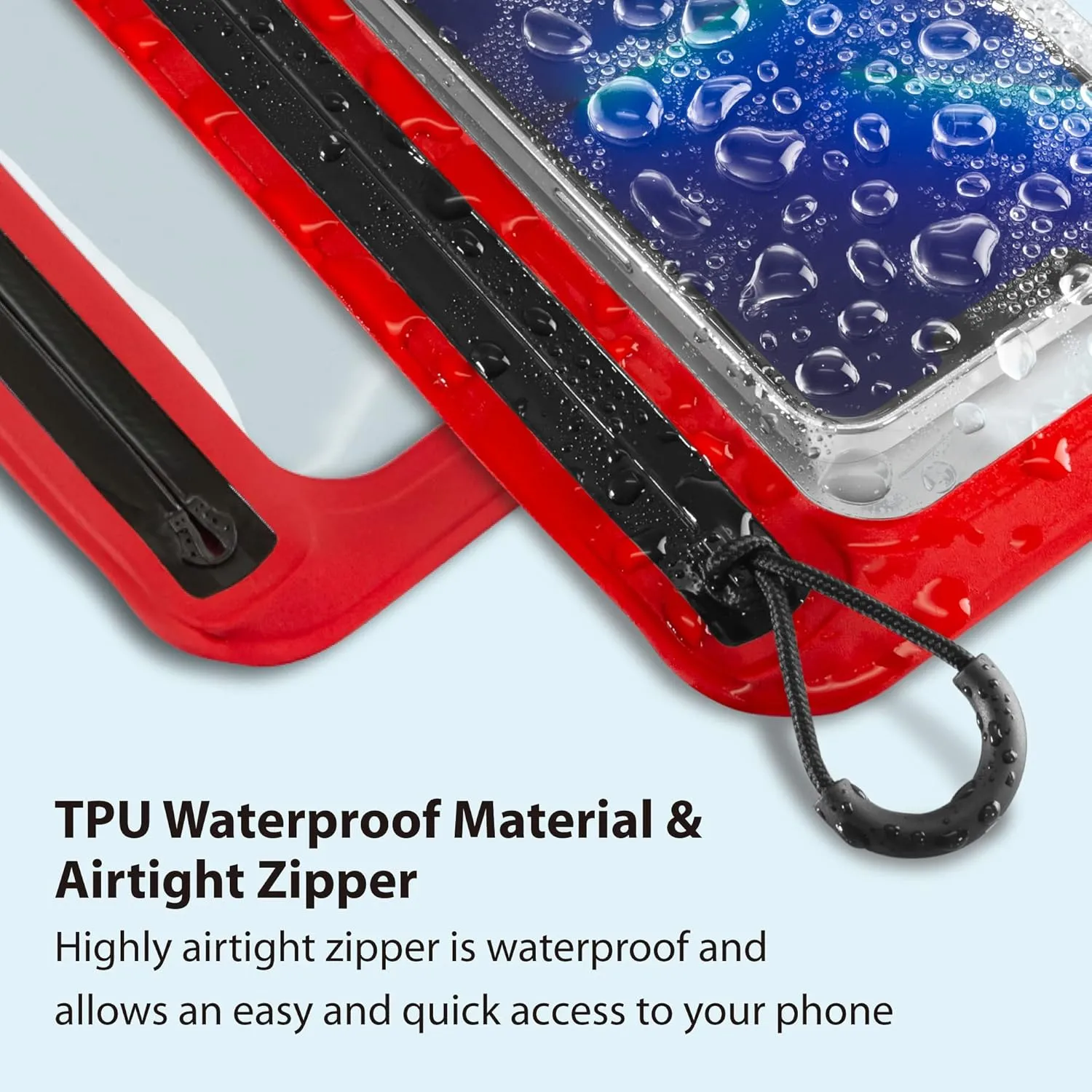 BONE】Waterproof Phone Pouch, IPX13 Waterproof Phone Case for Swimming Dry Bag Underwater with Lanyard for Snorkeling Boating Fishing Compatible with iPhone, Samsung Galaxy Pixel, Lanyard (Blue)