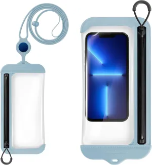 BONE】Waterproof Phone Pouch, IPX13 Waterproof Phone Case for Swimming Dry Bag Underwater with Lanyard for Snorkeling Boating Fishing Compatible with iPhone, Samsung Galaxy Pixel, Lanyard (Blue)