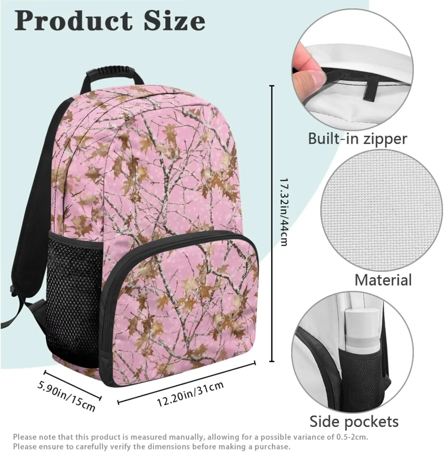 Branch Backpack Set for Girls,School Bags with Lunch Box Pencil Case,Bookbag Set for Teen Girls Elementary Students