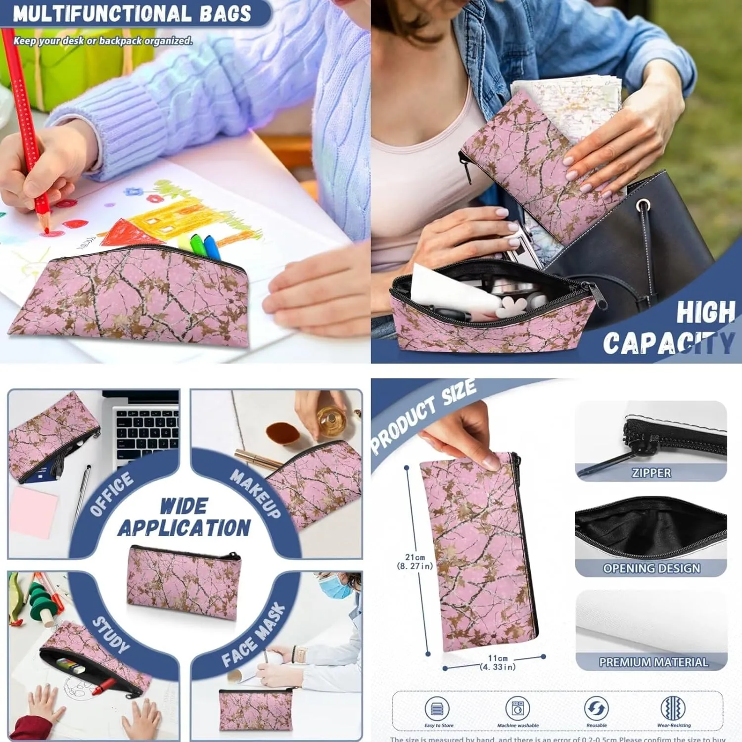 Branch Backpack Set for Girls,School Bags with Lunch Box Pencil Case,Bookbag Set for Teen Girls Elementary Students
