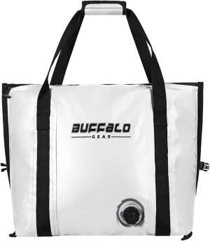 Buffalo Gear Insulated Fish Cooler - 27.5QT 58QT Waterproof Flat Bottom Bag, Leakproof and Fishing Kill Bag