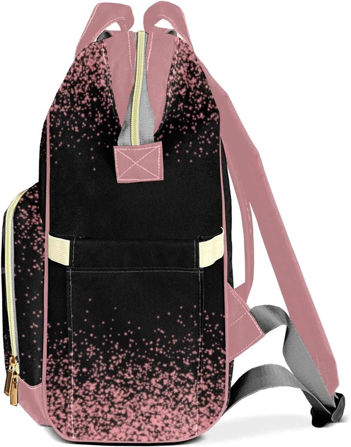 Butterfly Black Diaper Bags Customized Mummy Nursing Casual Daypack Hiking Camping Baby Bags for Mom