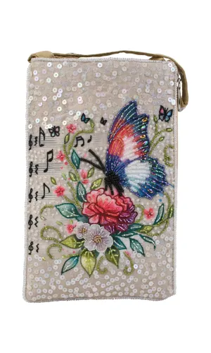 Butterfly Musical Beaded Crossbody Bag