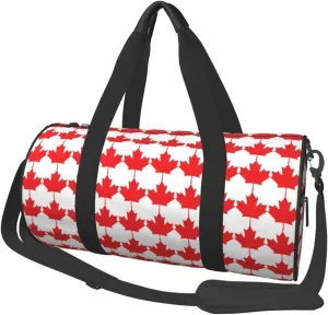 Canadian Maple Leaf Flag Duffel Tote for Men and Women Backpacking Travel and Storage Shoulder Bag