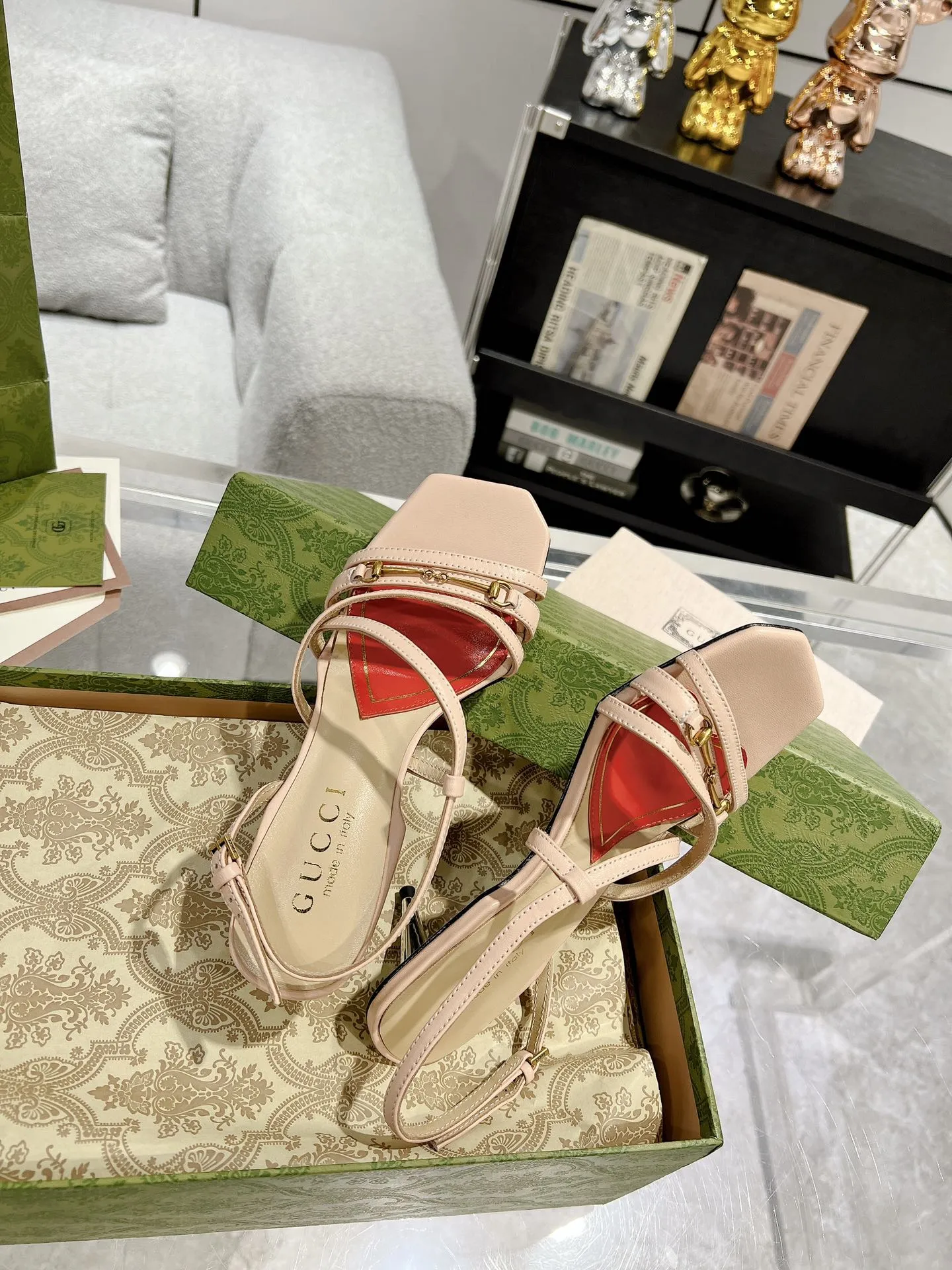 CLASSIC HEEL Discount coupons SANDAL GG STRAPPY CALFSKIN Gucci PINK PASTEL Affordable delivery