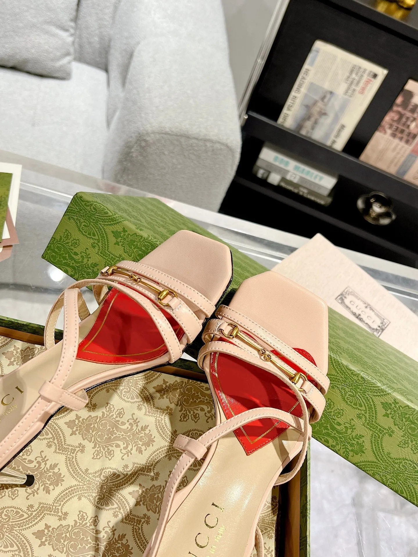 CLASSIC HEEL Discount coupons SANDAL GG STRAPPY CALFSKIN Gucci PINK PASTEL Affordable delivery