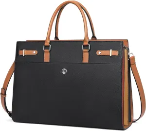 CLUCI Briefcase for Women Leather Laptop 15.6 Inch Business Ladies Work Computer Tote Bags