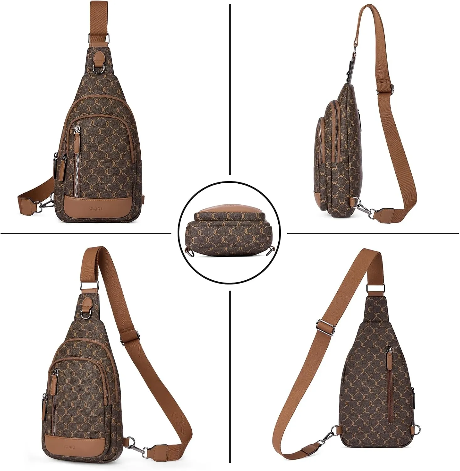 CLUCI Crossbody Bags for Women - Sling Backpack Travel Bag in Leather