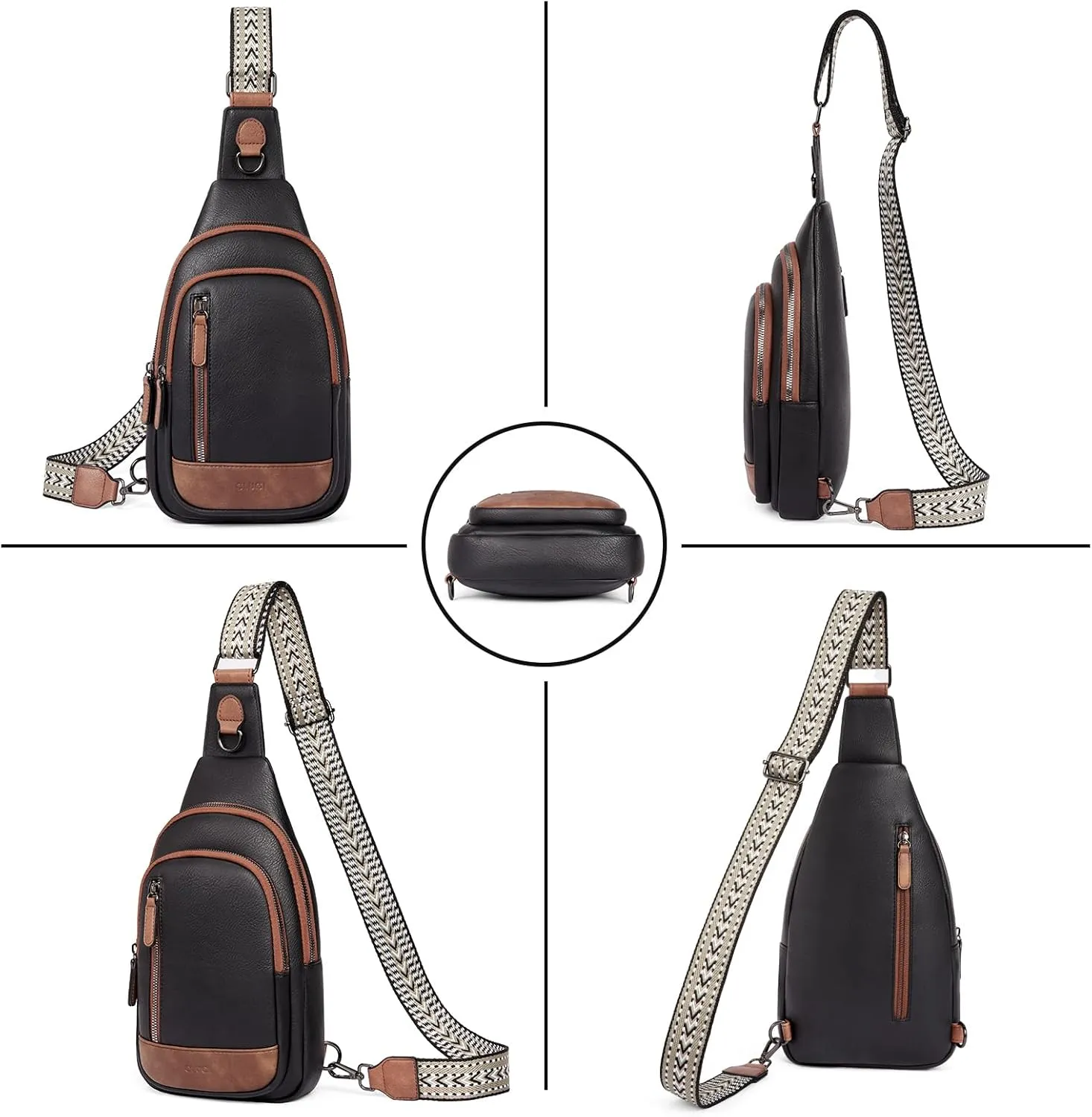 CLUCI Crossbody Bags for Women - Sling Backpack Travel Bag in Leather