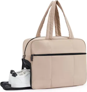 CLUCI Weekender Travel Bag for Women Puffer Tote Bag Carry On Duffle Overnight Bags with Shoe Compartment