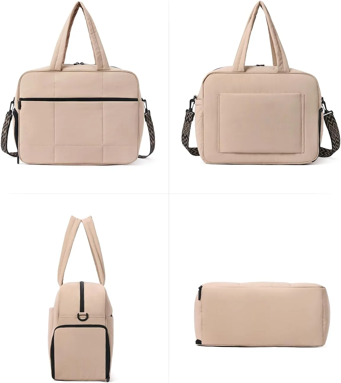CLUCI Weekender Travel Bag for Women Puffer Tote Bag Carry On Duffle Overnight Bags with Shoe Compartment
