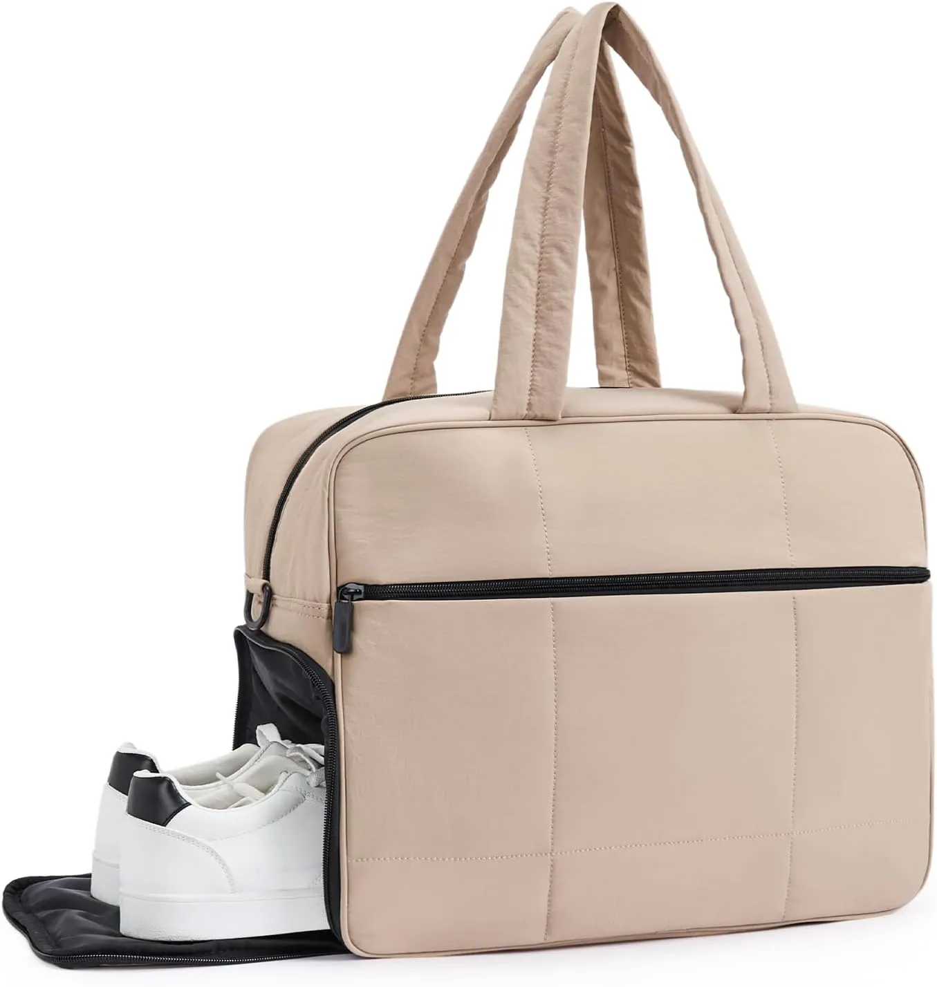 CLUCI Weekender Travel Bag for Women Puffer Tote Bag Carry On Duffle Overnight Bags with Shoe Compartment